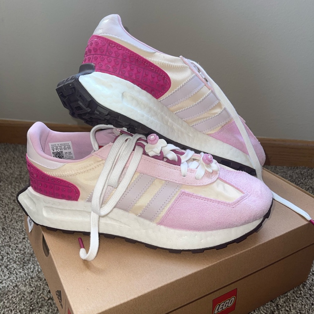 Adidas LEGO pink shoes. NWT